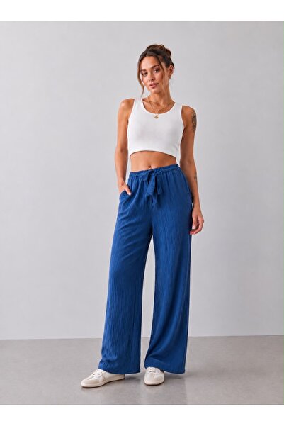 OYERGA MODA Kadın Beli Kuşaklı Rahat Pantolon
