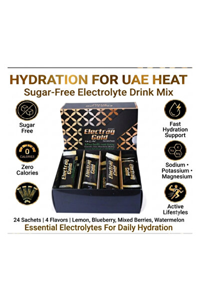 Electrag Gold مسحوق إلكتروليت خالٍ من السكر |   24 كيس ترطيب |   صوديوم بوتاس...