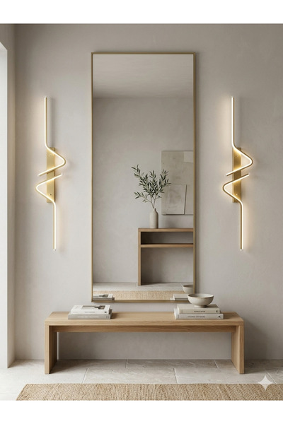 Zeya Lighting Yüksek Aydınlatmalı Z Model Gold Led Aplik Avize Modern, 3 Renk...