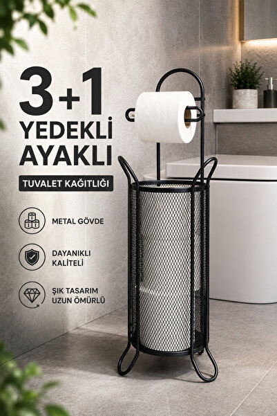 ANGDESİGN Crni korpa za toalet papir WC držač za papir sa rezervnim metalnim ...