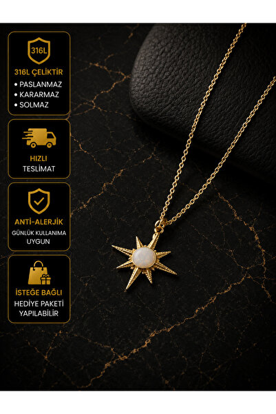 PURE BERRY PUSULA İNCE ZİNCİR İLE ÇELİK %100 KARARMAZ SOLMAZ PASLANMAZ