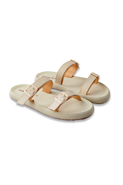 Lemoors Καθημερινές παντόφλες Lulu Cream & Mustard Color με σόλα Eva από καου...