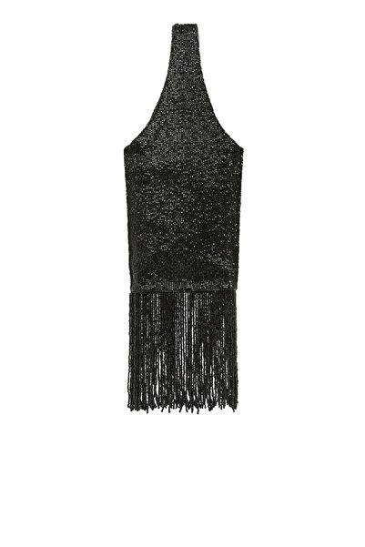 Network Siyah Boncuk İşlemeli Kadın Clutch