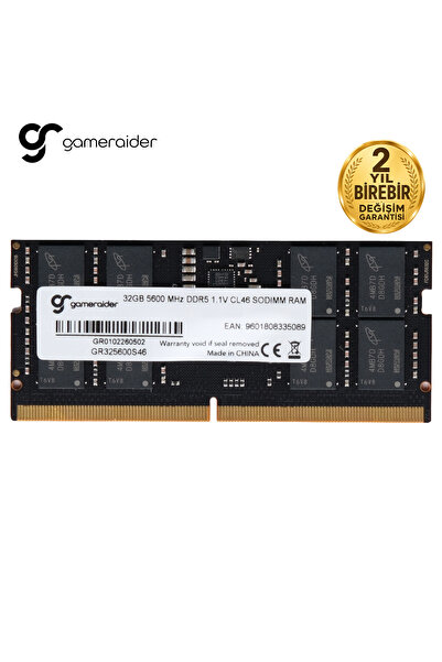 GameRaider 32GB(1x32GB) 5600MHz CL46 DDR5 Notebook Ram - Bulk (GR325600S46)