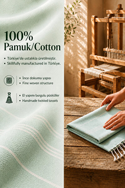 Fabric Box %100 Doğal Pamuk Elmas Peştemal Banyo Havlusu Türk Havlusu Hamam Plaj Havlusu