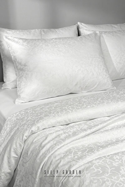 Sleep Garden Set de husă de pilotă dublă din jacquard, 100% bumbac, elastic, ...