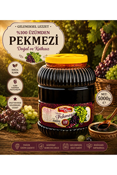 SABIROĞLU Doğal Üzüm Pekmezi Net 5000 gr Pet