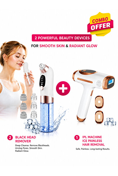 Baytix HOME 2 Combo Set IPL Laser Hair Removal Device + Blackhead Remover Fac...