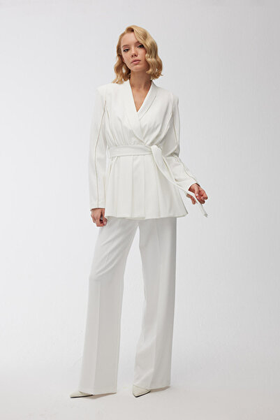 Manuka High Waist Palazzo Pants Ecru