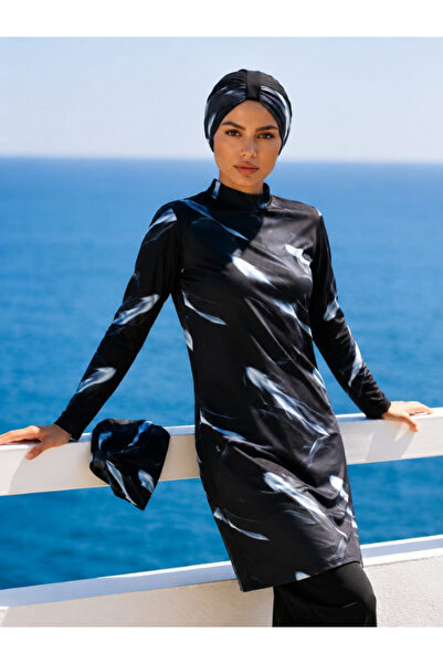 Fitsauna Costum de baie complet acoperit, hidrofug, cu uscare rapidă, model B...