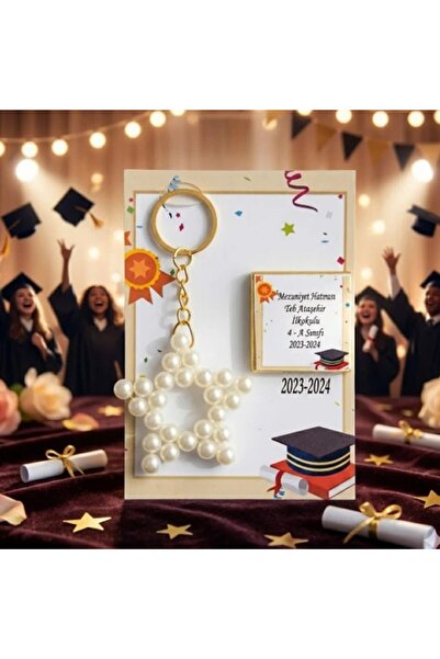 Hayaller Dükkanı 20 Adet Mezuniyet Hatırası Çikolata Ve Yıldzı İncili Anahtar...