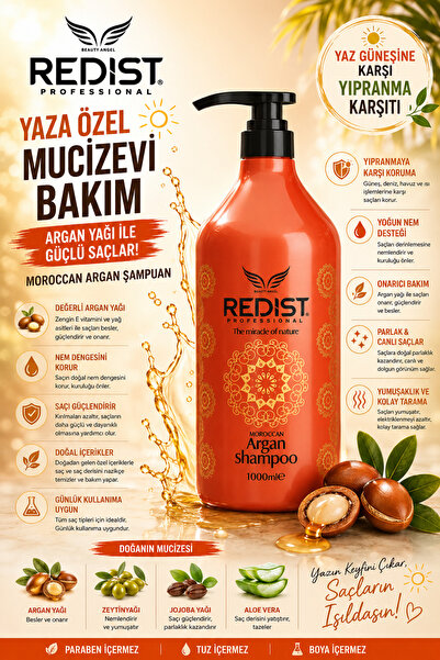 Redist Σαμπουάν περιποίησης μαλλιών Argan Oil για ξηρά και ταλαιπωρημένα μαλλ...