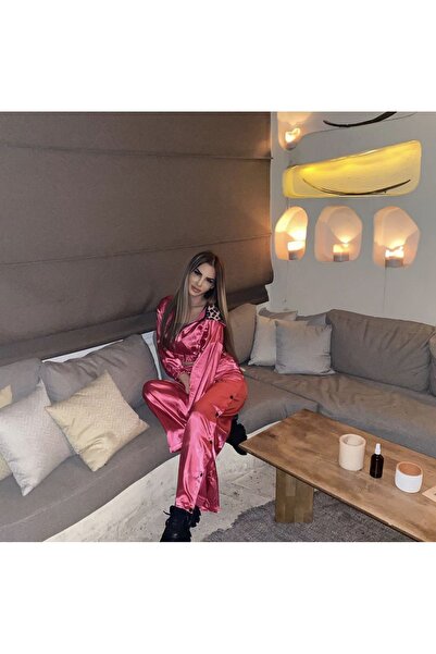 İambabydesign Saten Pembe Eşofman Takımı