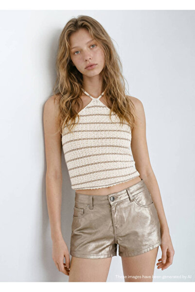 Mango Teen Halter yaka crochet üst