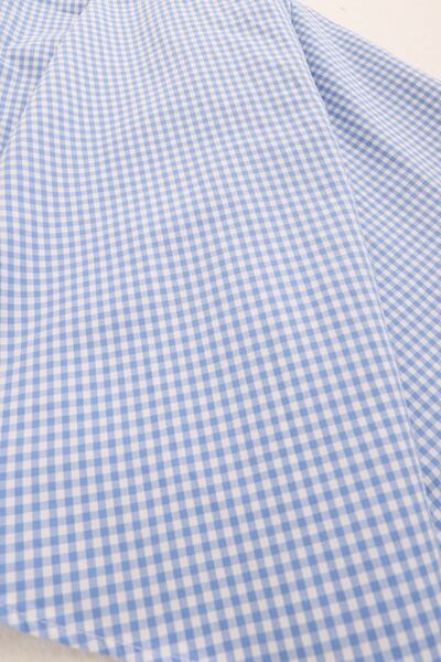 ALLDAY Blue-White Cotton Checkered Shirt Skirt