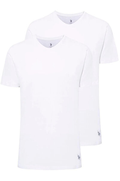U.S. Polo Assn. - Men's Battal White 2-Piece Round Neck T-shirt 90002