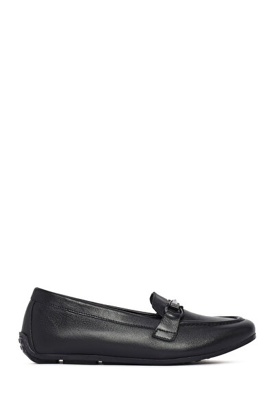 Derimod Kadın Siyah Tokalı Deri Loafer 26PFD411218