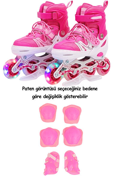düşler oyuncak dünyası Pembe Numara Ayarlanabilir Işıklı Alıştırma Pateni (2+...