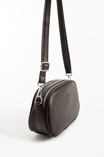 Ayax Brown Women's Faux Leather Adjustable Cross Strap 2-Compartment Shoulder...