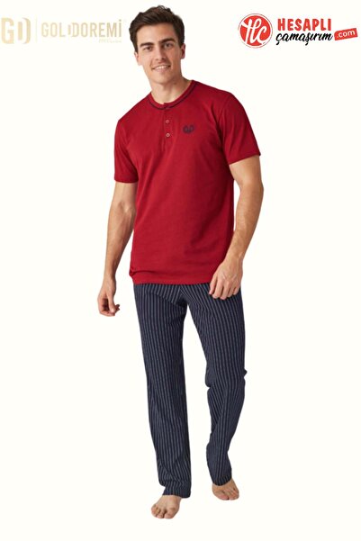 Mod Collection 3416 Erkek Düğmeli Yaka Kısa Kollu Çizgili %100 Pamuklu Rahat ...