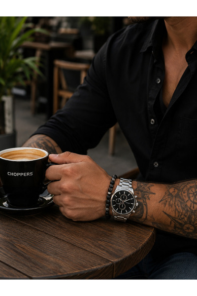 Choppers Yeni Sezon Çelik Kordonlu Erkek Kol Saati Bileklik Hediye