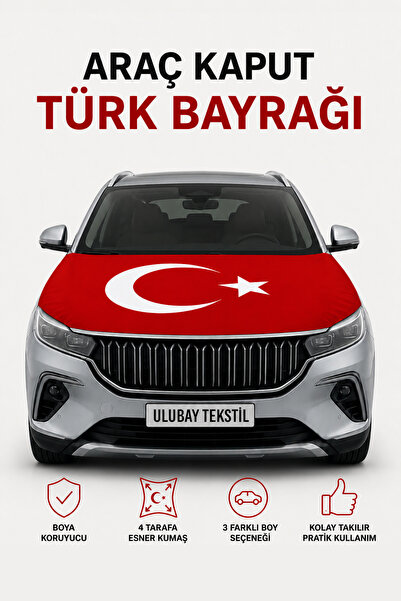 Ulu Home Türk Bayraklı Araç Kaput Bayrağı (170x100 cm - KÜÇÜK)