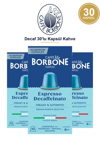 Caffe Borbone قهوة كافيه بوربون ديكاف 30 كبسولة - متوافقة مع نسبرسو، خالية من...