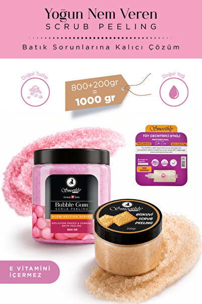 Smoothly Çilek Bacak Batık Peelingisakız Aromalı 800g Bisküvi Peeling 200 G E...