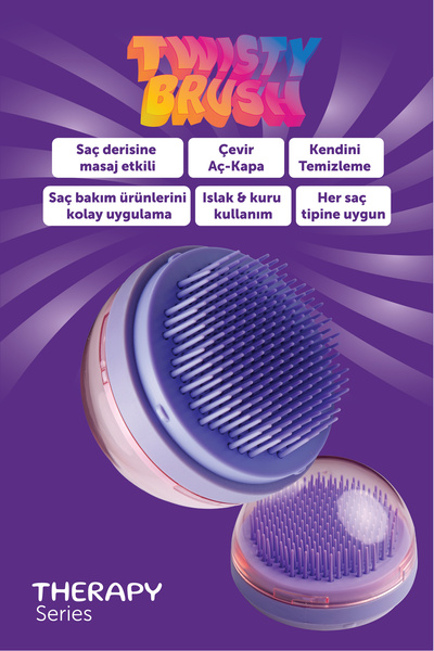 PROCO PERIE DE PĂR BEAUTY PREMIUM TWISTY MASAJĂTOR - CU AUTO-CURĂȚARE - PERIE...