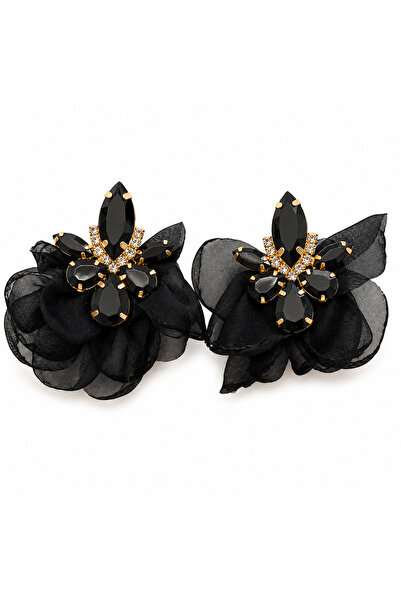 Store Diva Charm Stylish Earrings with Tulle Detail