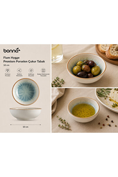 Bonnami Bonna Fium Hygge Premium Porselen Çukur Tabak 10 cm - Modern Minimali...