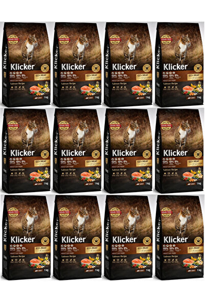 klicker ULTRA PREMIUM TAHILSIZ YETİŞKİN KEDİ MAMASI SOMONLU 12x1 KG