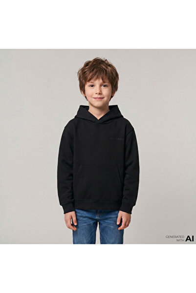 Calvin Klein Relaxed Back Çocuk Siyah Sweatshirt
