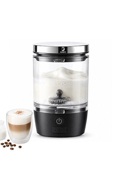 FAMIFY Mixer lapte electric portabil USB, spumator cafea, 80 ml, 1 buton, pen...