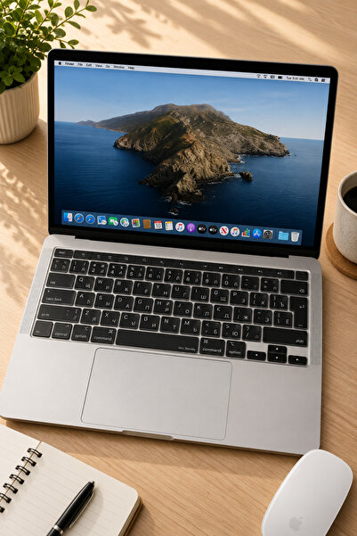 Mcstorey MacBook Pro Uyumlu Rusça Klavye Koruyucu UK Ters L Enter İnce Siliko...