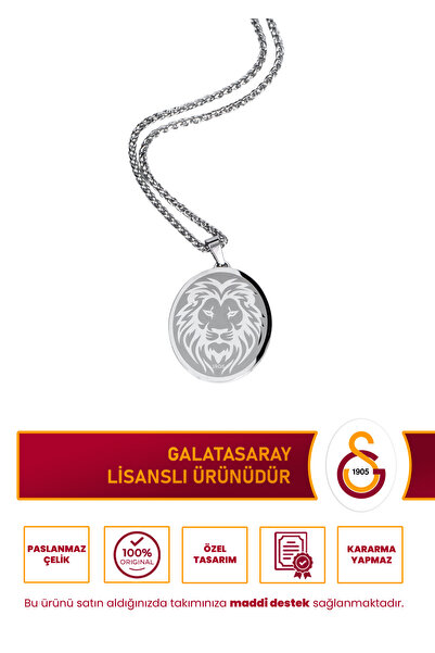 Galatasaray GS ASLAN ÇELİK KOLYE