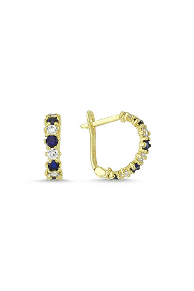 Sembol Gold Altın Çocuk Küpe 14 Ayar J Model Taşlı