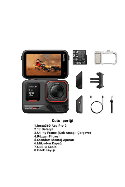 Insta360 Ace Pro 2 Xplorer Bundle 8K Aksiyon Kamera Beyaz Tek Batarya Deklanş...