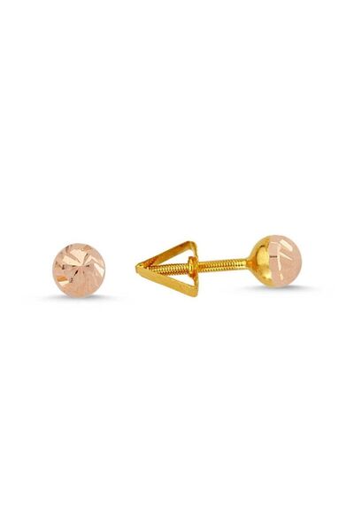 Sembol Gold Altın Çocuk Küpe 14 Ayar İğne