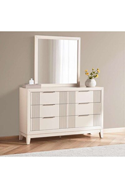 PAN HOME Amirel Dresser With Mirror - Off White