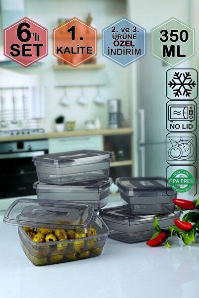 Karçiçeği Home 6'lı Kahvaltılık Baharatlık Saklama Kabı Seti 350 ml