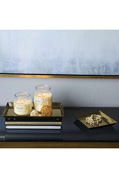 PAN HOME صينية ديكور من الفولاذ من بيجو مقاس 30×18 سم - ذهبي