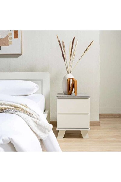 PAN HOME Premier Nightstand With 2 Drawer - White