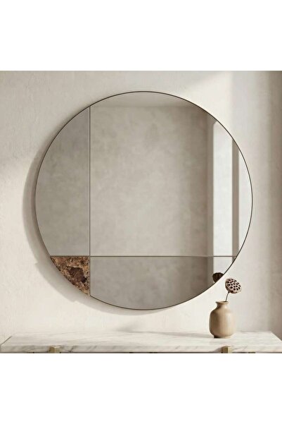 PAN HOME Veyra Wall Mirror Round Dia 100cm - Brown