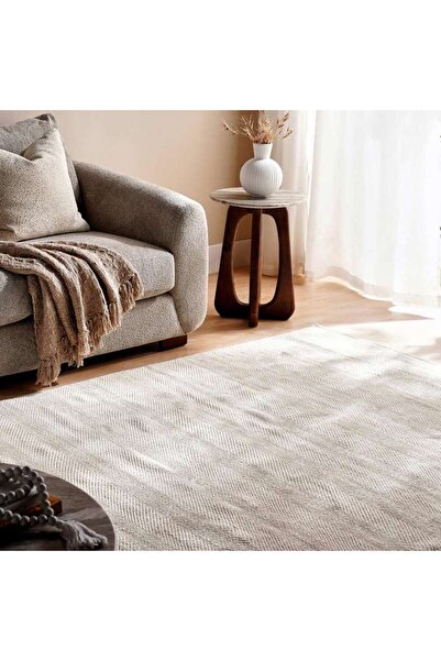 PAN HOME سجادة غلينديل المنسوجة يدويًا من الصوف 160×230 سم - طبيعية