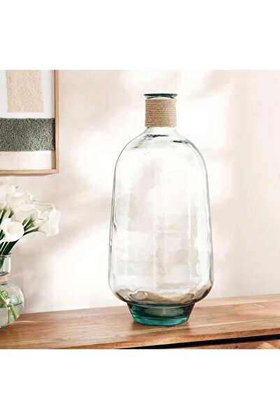 PAN HOME Lyra Recycled Glass Vase With Rope 29x60cm - Green