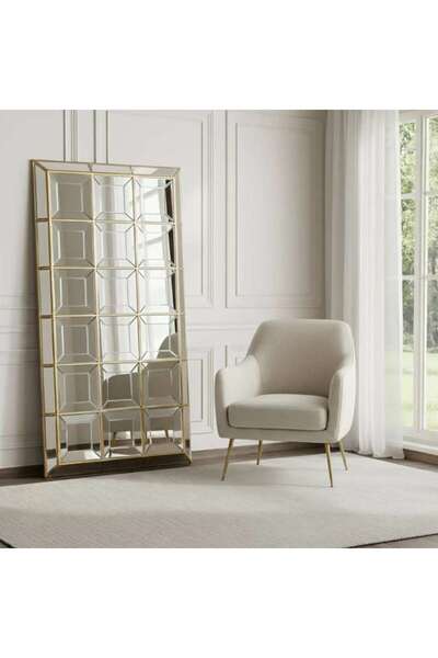 PAN HOME Meras Wide Frame Leaner Floor Mirror 215x116cm - Gold