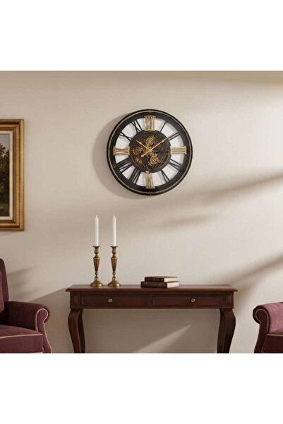 PAN HOME ساعة حائط بايرون جير قطر 120 سم - أسود