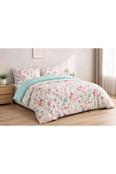 Fabeteks طقم غطاء لحاف مزدوج من القطن بنسبة 80% من Flowers Mixed Delux