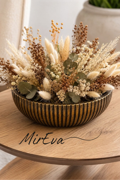 MİREVA Büyük Boy Gold Dekoratif Kase – Modern Tasarım, El Yapımı